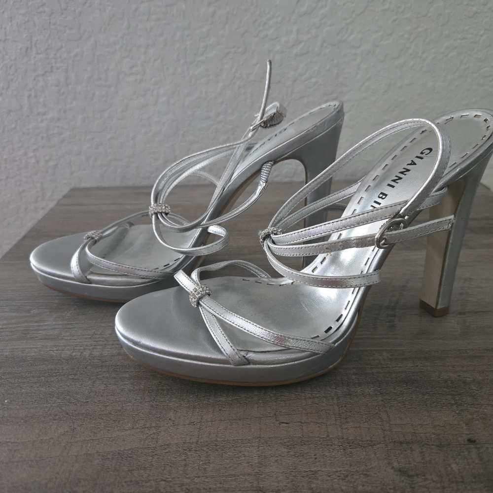 Gianni Bini Silver Strappy Heels